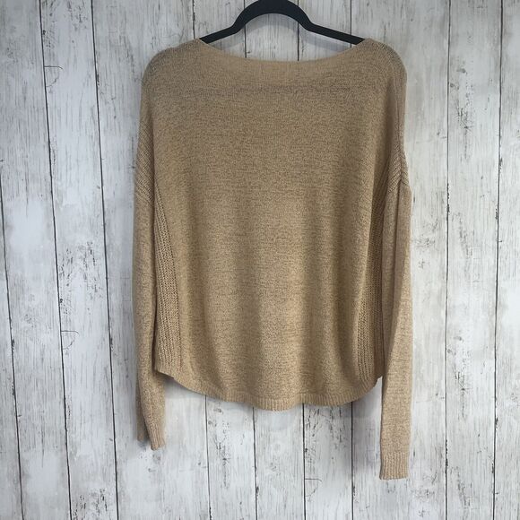 Sunland 17 Top Womens Medium Brown Tan Open Knit Sweater Coastal Beachy - Picture 7 of 9